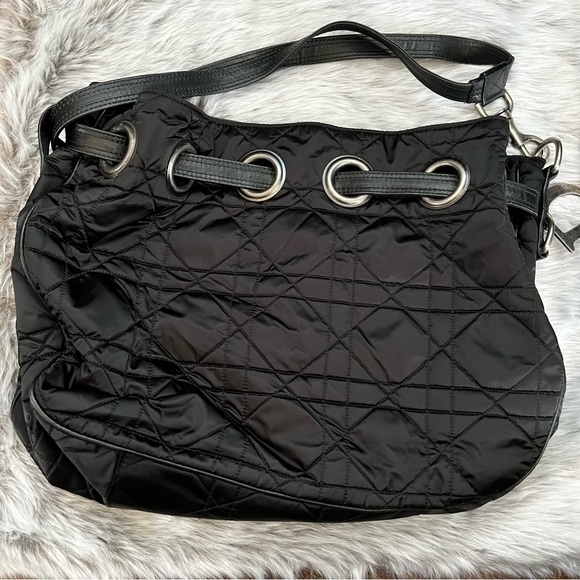 Dior Black Nylon Vintage Quilted Tote Authentic - Picture 4 of 11